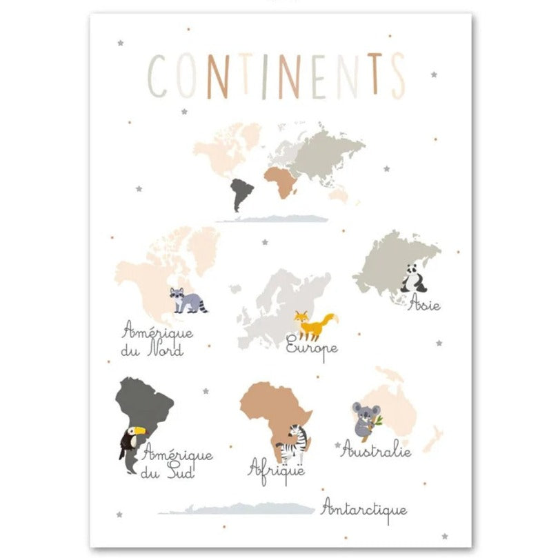 affiche continents