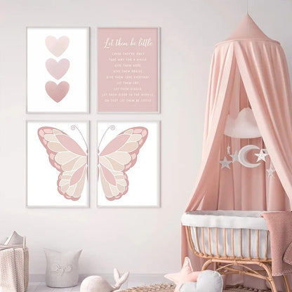 Affiches fille papillon personnalisable - Mon alpaga