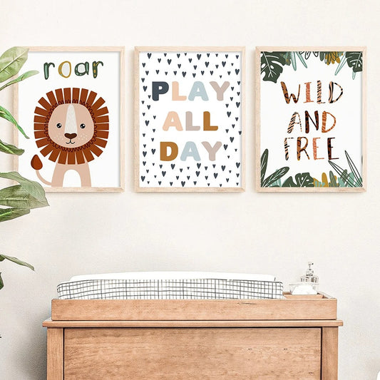 Affiche jungle "Be Wild and Free"
