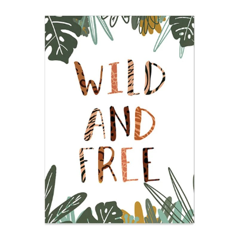 Affiche jungle "Be Wild and Free" - Mon alpaga