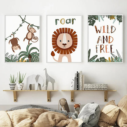 Affiche jungle "Be Wild and Free" - Mon alpaga