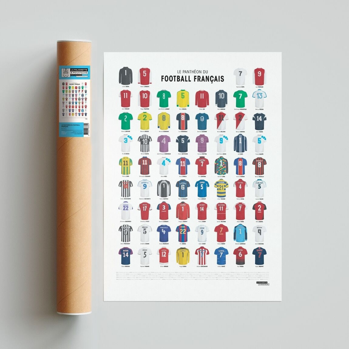 Affiche LES MAILLOTS MYTHIQUES DU FOOTBALL FRANÇAIS