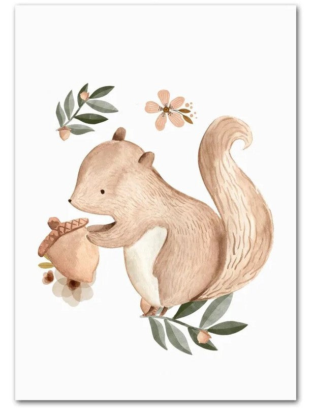 affiche écureuil bébé