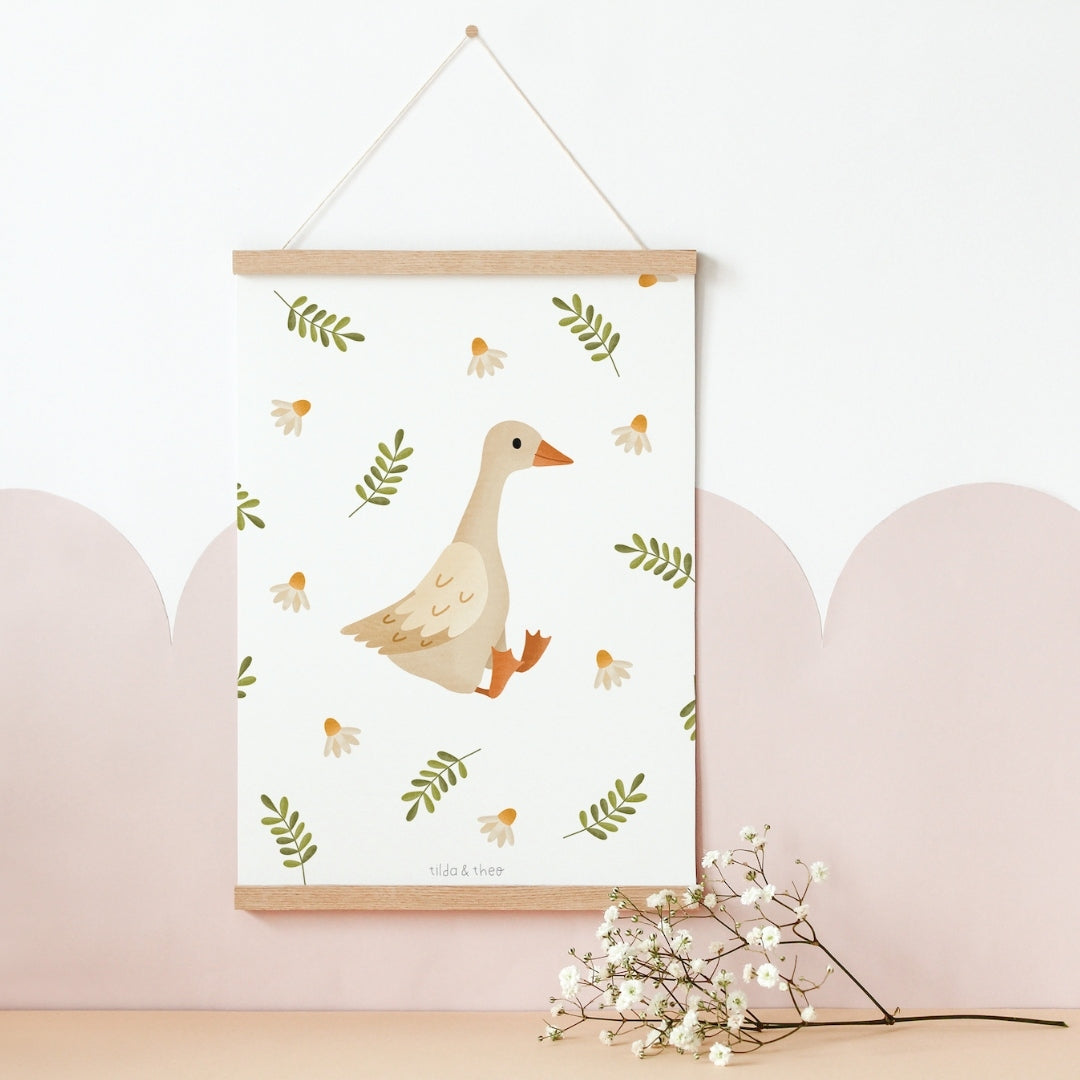 Illustration d'une oie pour décoration de chambre d'enfant