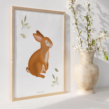 Affiche lapin - animaux de la forêt pour enfants Tilda&Theo