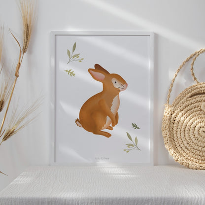 Affiche lapin - animaux de la forêt pour enfants Tilda&Theo