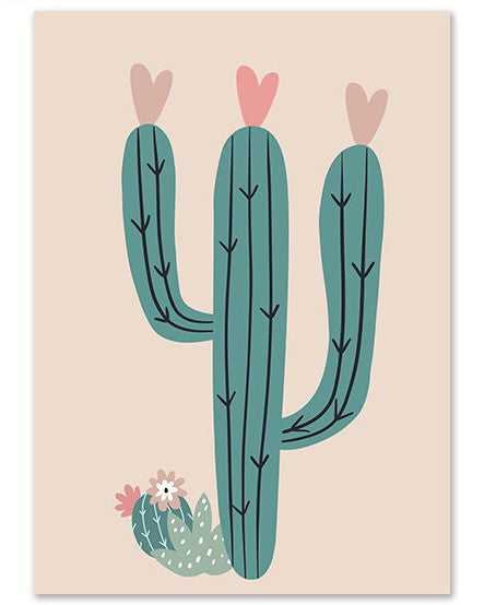 Affiches alpaga, cactus, arc en ciel - Mon alpaga
