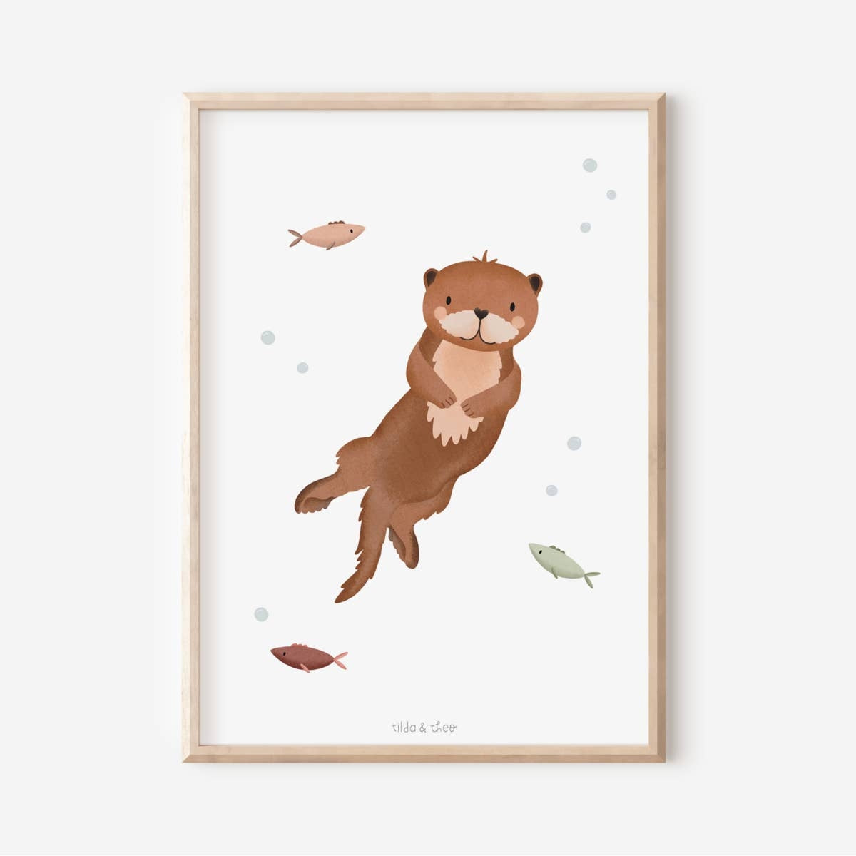 Affiche loutre enfant Tilda&Theo