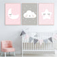 Affiche nuage, étoile et lune chambre bébé & enfant - Mon alpaga