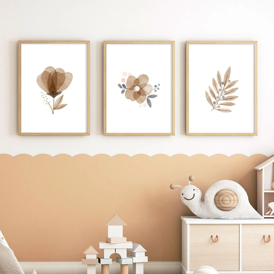 Affiches ours, paresseux, girafe, éléphant