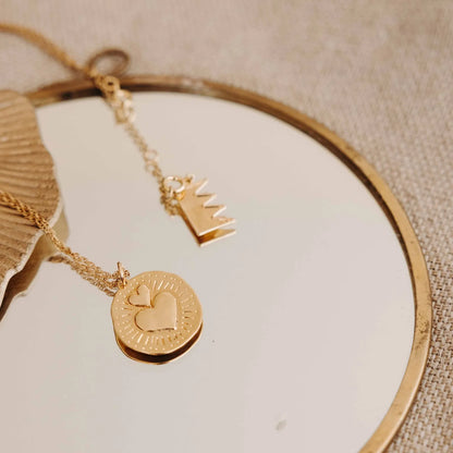 Collier coeur gravé