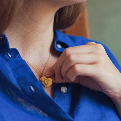 Collier coeur gravé