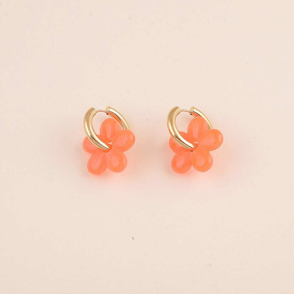 Boucles d'oreilles créoles en résine - différents coloris