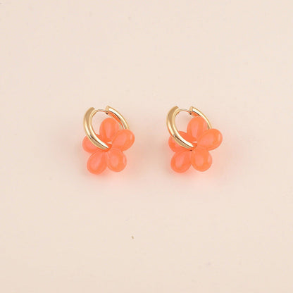 Boucles d'oreilles créoles en résine - différents coloris