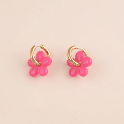 Boucles d'oreilles créoles en résine - différents coloris