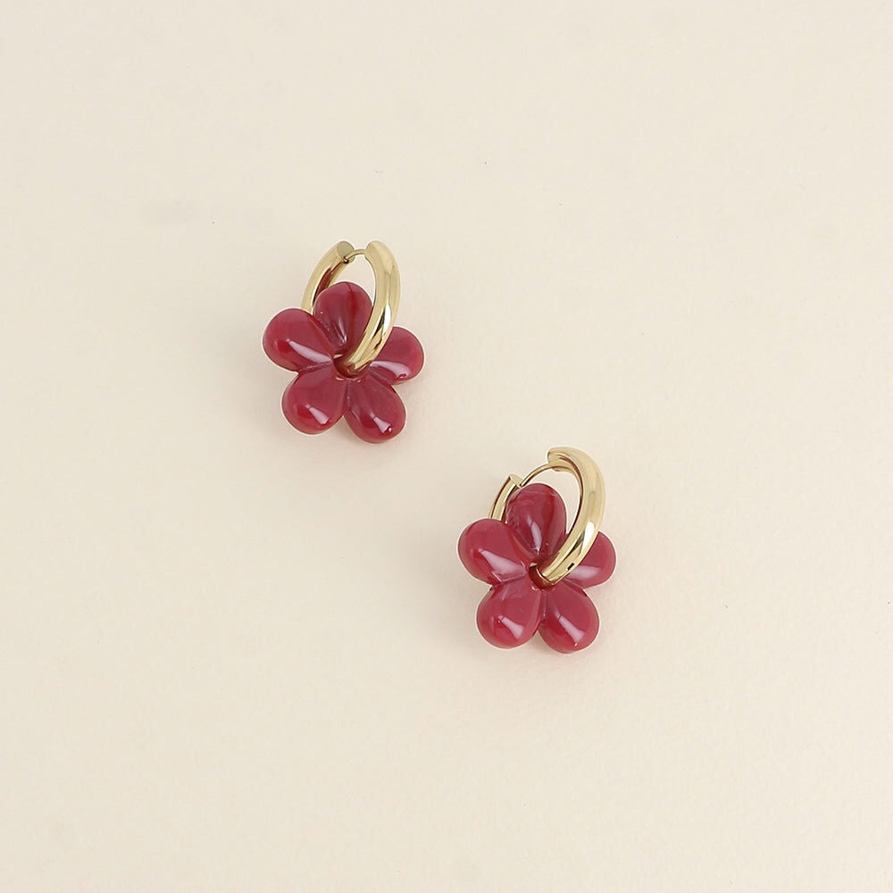Boucles d'oreilles créoles en résine - différents coloris