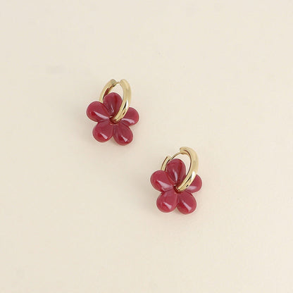 Boucles d'oreilles créoles en résine - différents coloris