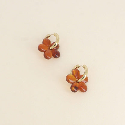 Boucles d'oreilles créoles en résine - différents coloris