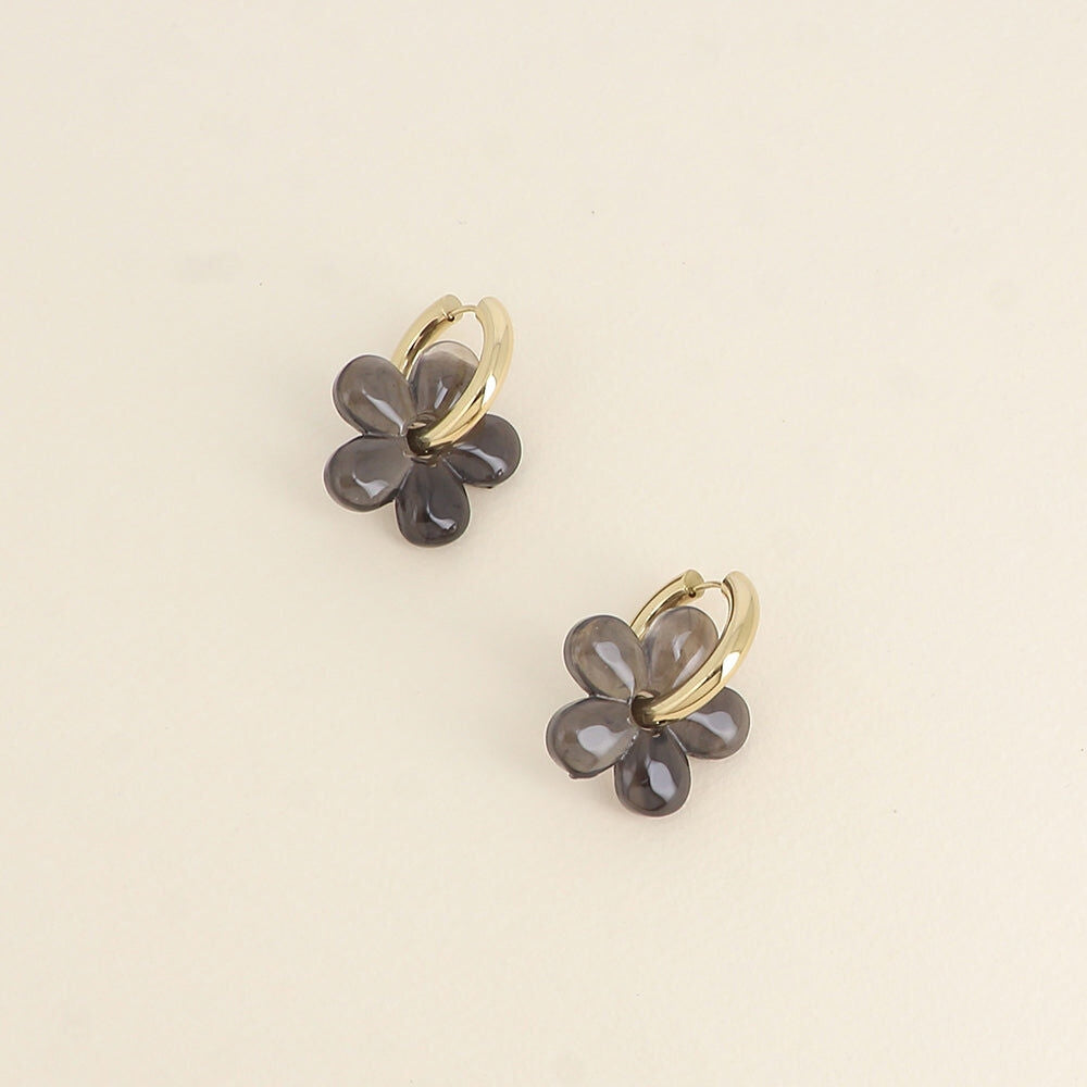 Boucles d'oreilles créoles en résine - différents coloris