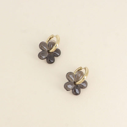 Boucles d'oreilles créoles en résine - différents coloris