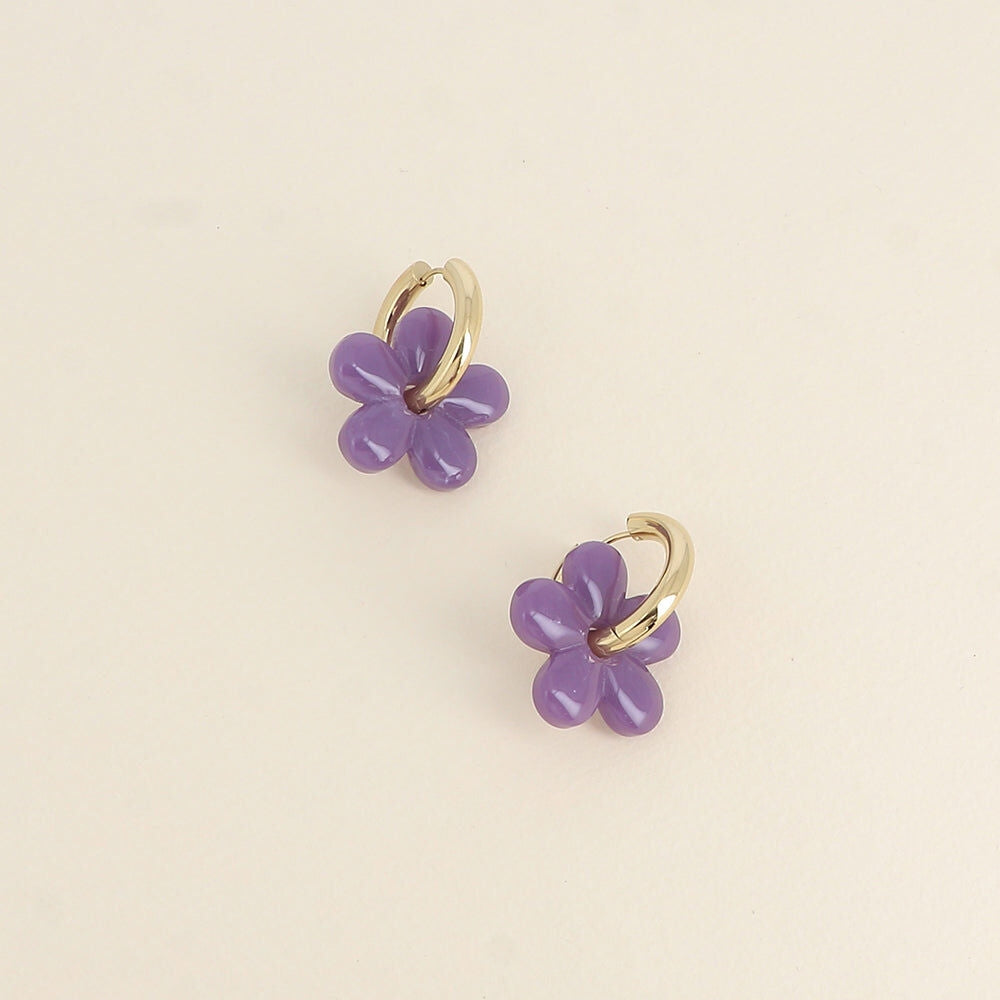 Boucles d'oreilles créoles en résine - différents coloris
