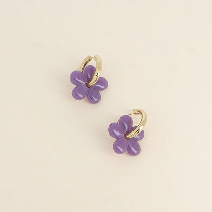 Boucles d'oreilles créoles en résine - différents coloris