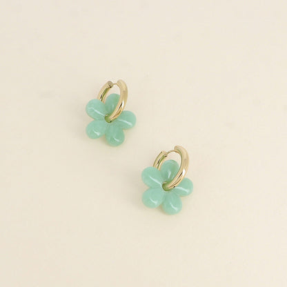Boucles d'oreilles créoles en résine - différents coloris