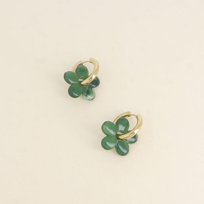 Boucles d'oreilles créoles en résine - différents coloris