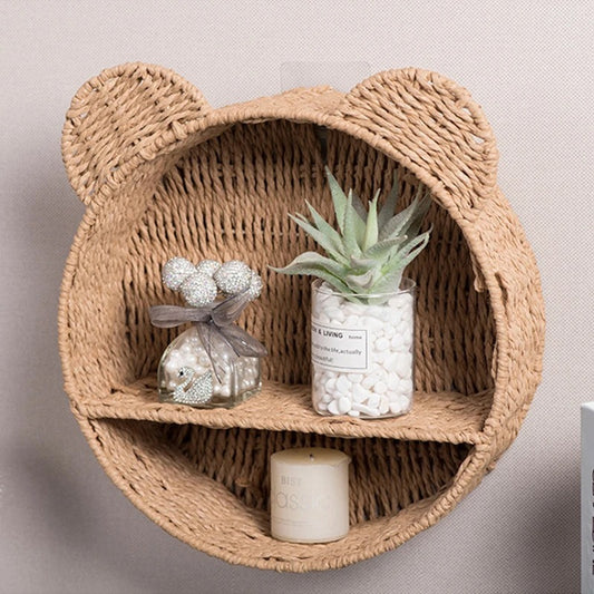 Etagère en rotin ourson