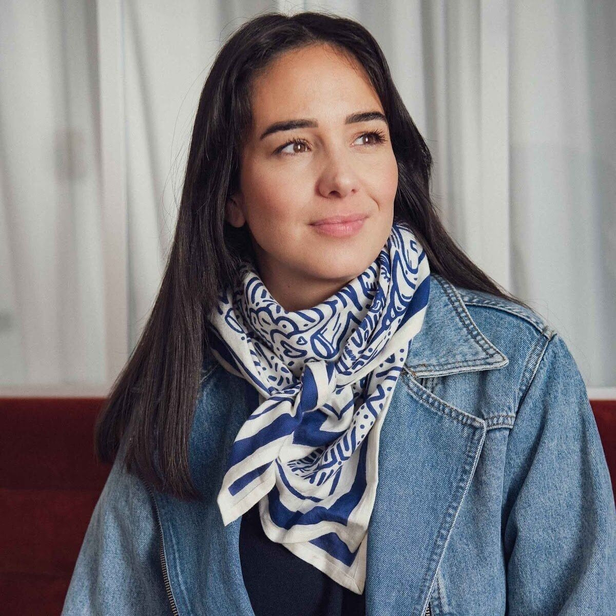 Foulard illustré en coton
