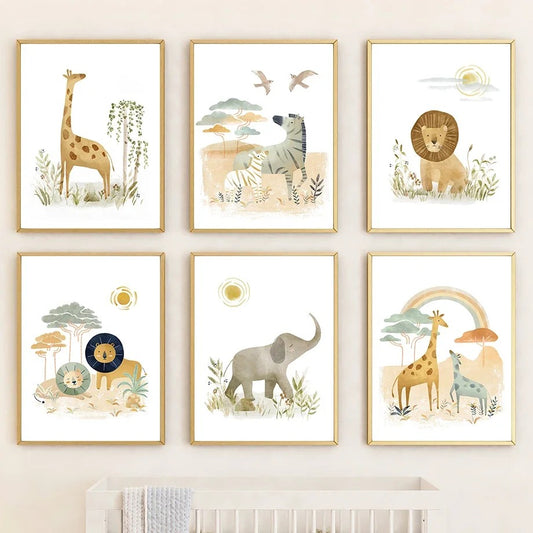 Affiches Safari pastel