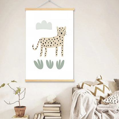 Affiches enfant - Animaux de la savane style scandinave - Mon alpaga