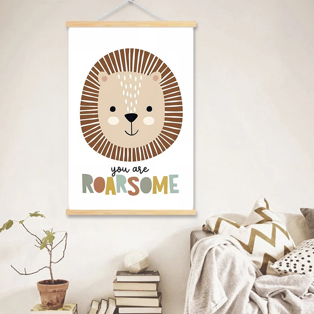 Affiches enfant - Animaux de la savane style scandinave - Mon alpaga