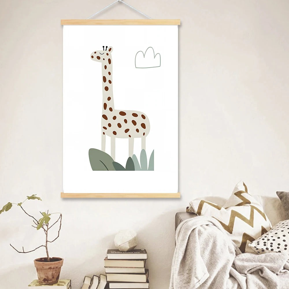 Affiches enfant - Animaux de la savane style scandinave - Mon alpaga