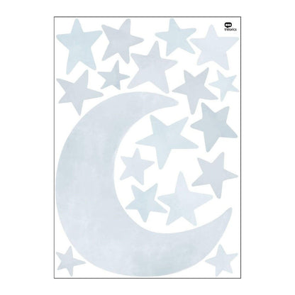 Stickers aquarelle lune et étoiles - Mon alpaga