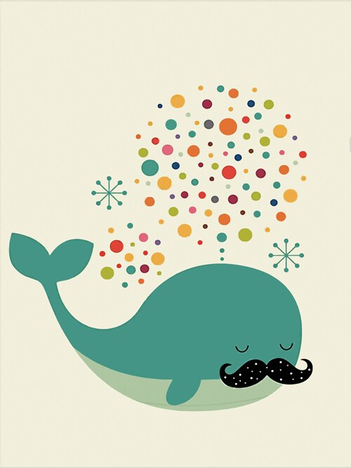 Affiche éléphant, baleine et girafe - Mon alpaga