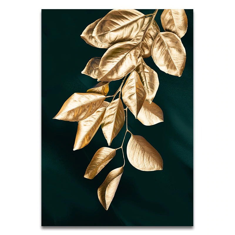 Affiches feuilles dorées - Mon alpaga