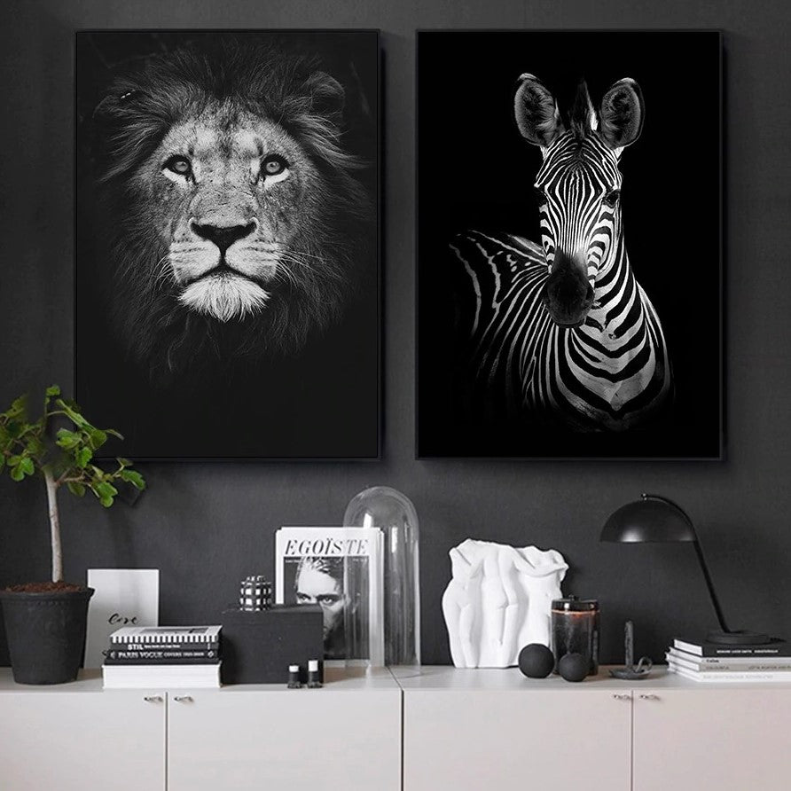 Acheter Affiche de baignoire avec animaux en noir et blanc