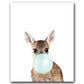 Affiche animaux chewing gum bleu - Mon alpaga
