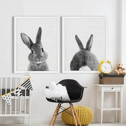 Affiche lapin en noir et blanc - Mon alpaga