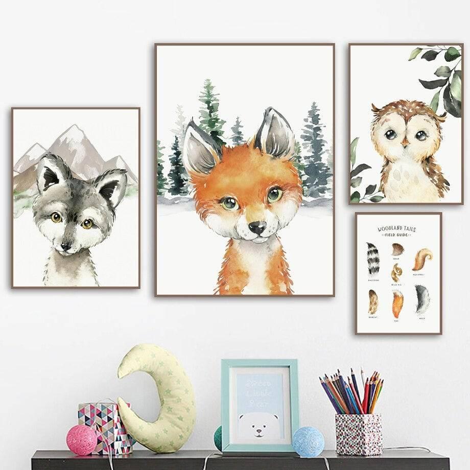 Affiches "Sur les traces des animaux de la forêt" - Mon alpaga