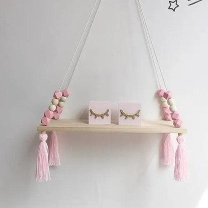 Étagère murale suspendue rose - Mon alpaga