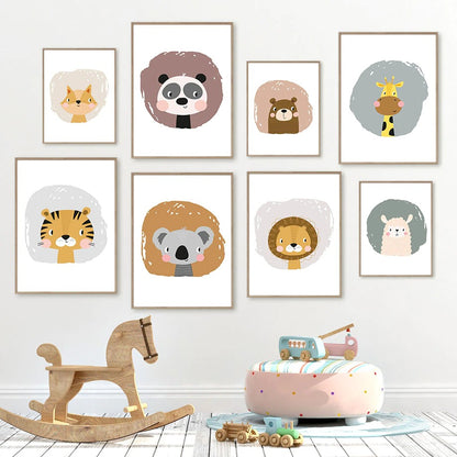 Affiches animaux bulles scandinaves - Mon alpaga