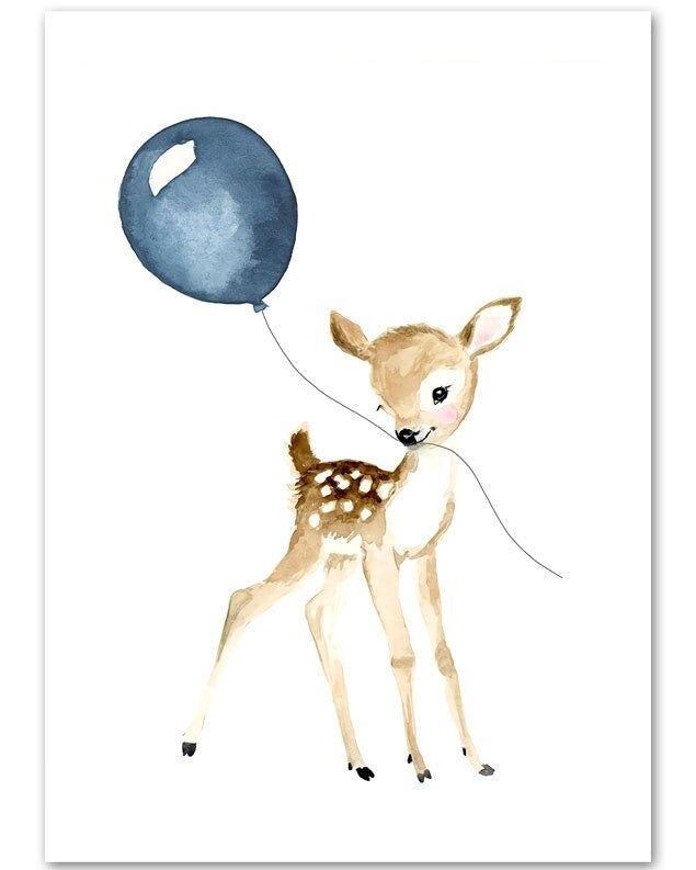 Affiche animaux de la forêt ballon - Mon alpaga