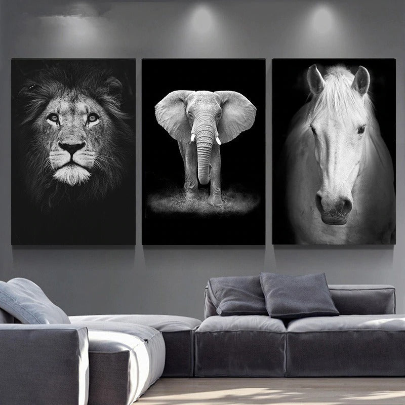 Affiche animaux noir et blanc - Mon alpaga
